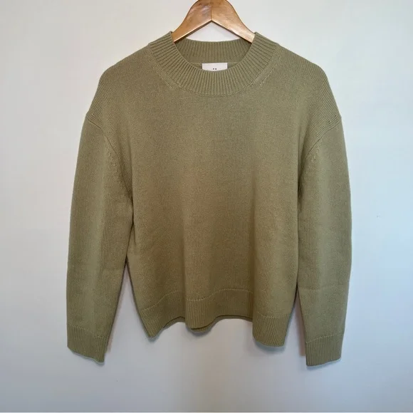 TWP Boy Crew Cashmere Sweater in Yellow Green Size Small